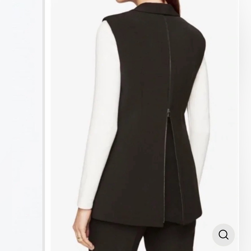 BCBGMAXAZRIA COLE ZIPPER-BACK mesh insert VEST M